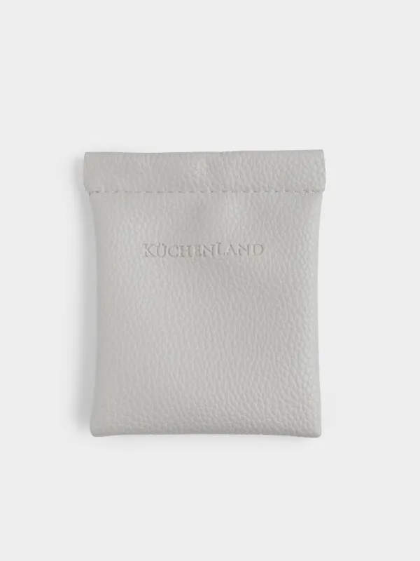 Косметичка, 10х12 см, на клипсе, полиуретан, серая, Memo, image-0