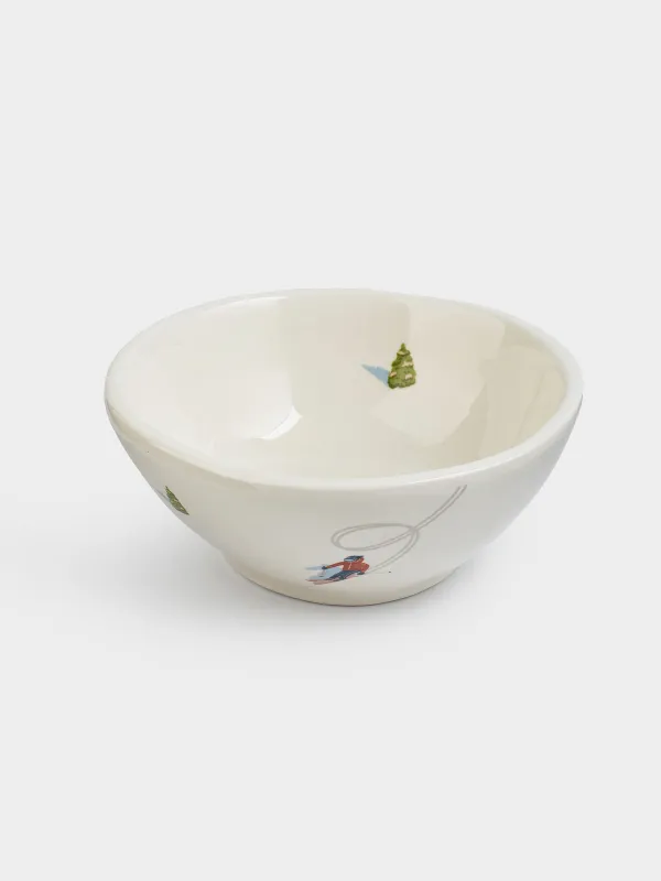 Пиала, 13х5 см, керамика, белая, Лыжники, Skiers, image-1