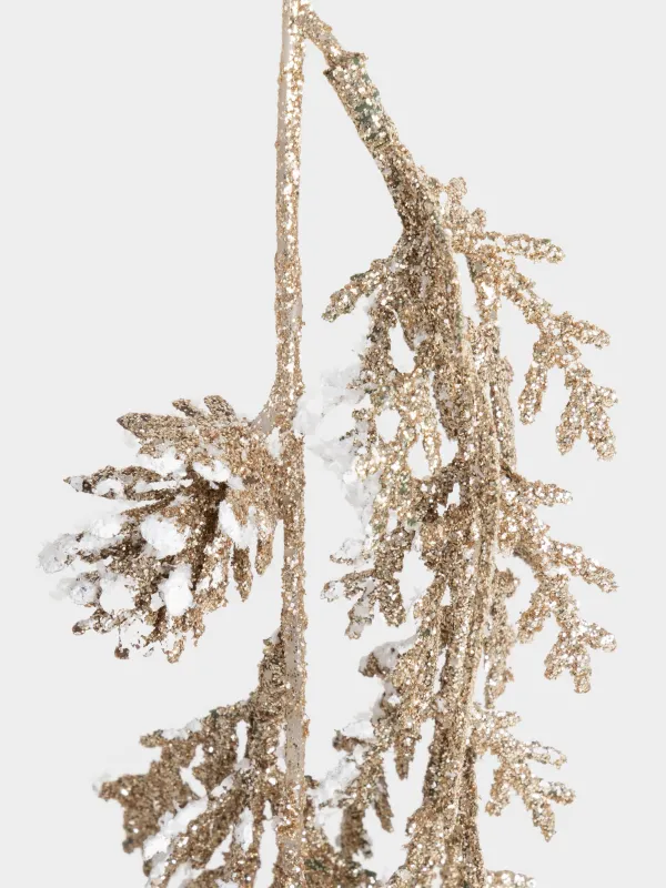 Ветка декоративная, 60 см, пластик/металл, Conifer champagne, image-3