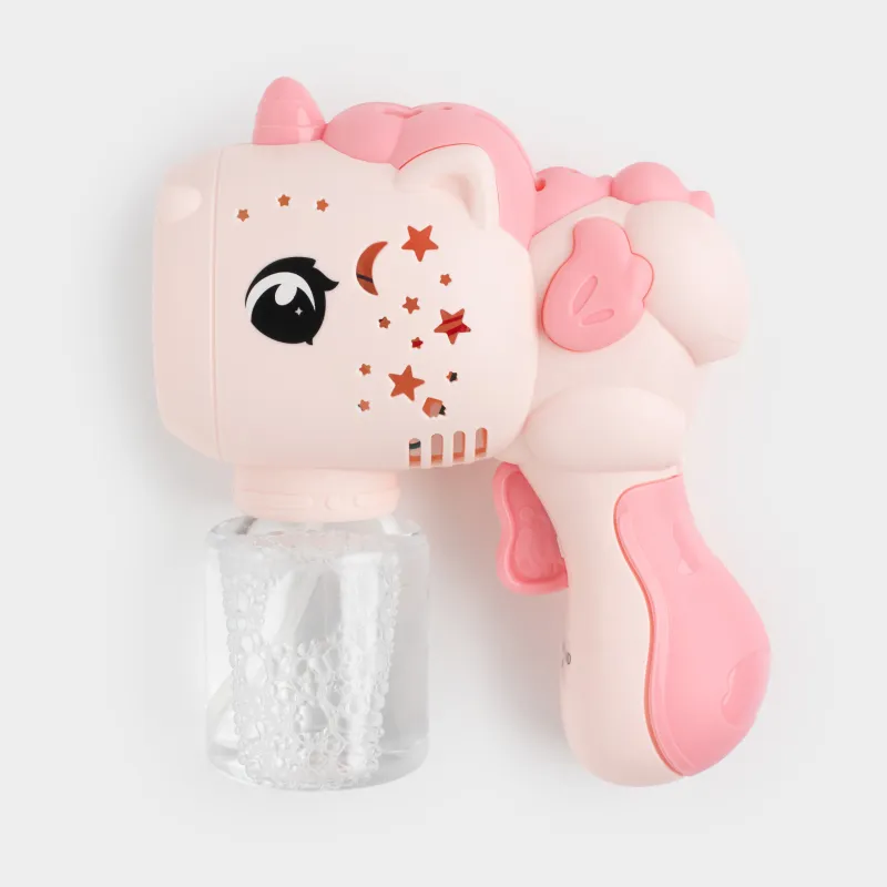 Генератор мыльных пузырей, 16 см, с подсветкой, пластик, розовый, Единорог, Unicorn