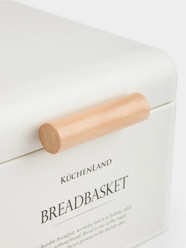 Хлебница, 20х20х14 см, металл/дерево, квадратная, молочная, Breadbasket, Course, image-3