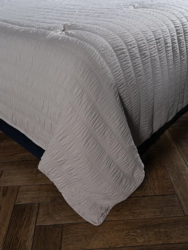 Покрывало, 220х240 см, стеганое, полиэстер/микрофибра, бежево-серое, Полосы, Stitch, image-6