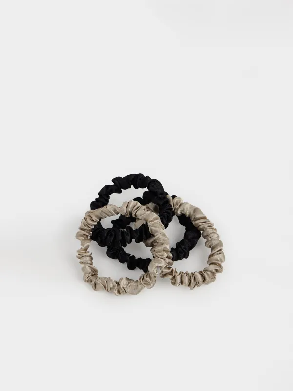 Резинка для волос, 4 шт, бежево-черная, Silk, image-3
