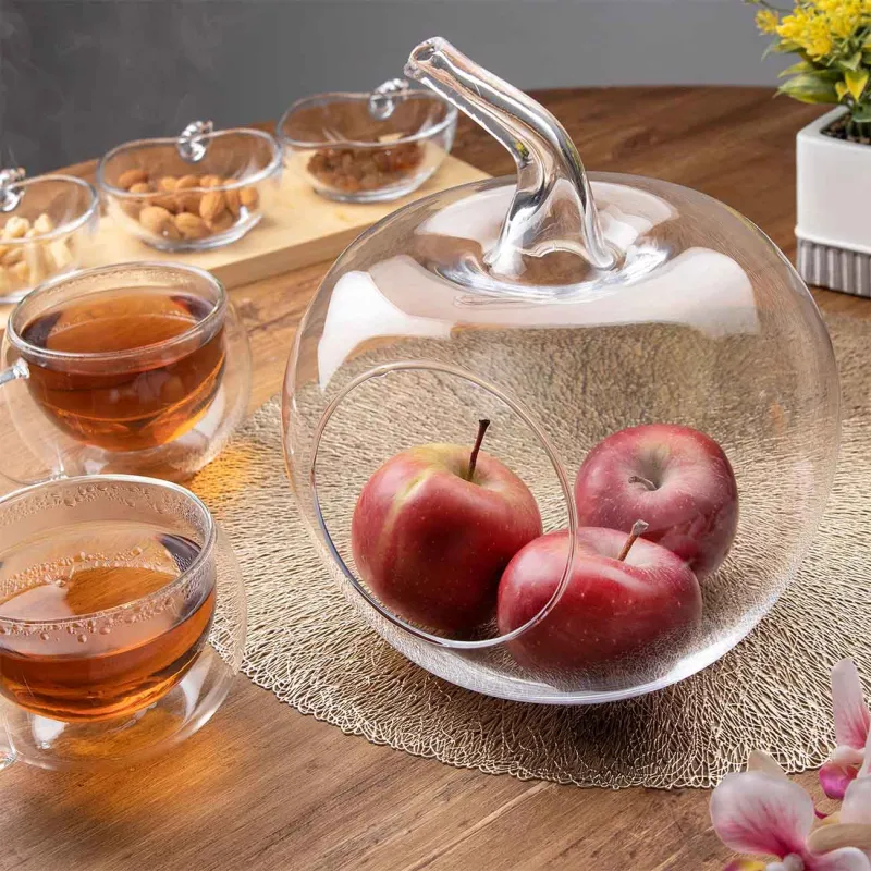 Конфетница, 25х27 см, стекло, Яблоко, Clear, image-1