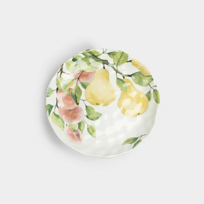 Тарелка обеденная, 28 см, Груши и сливы на ветке, Crumple print