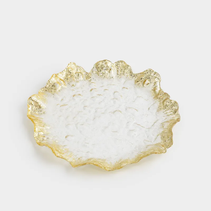 Блюдо, 27x3 см, стекло Р, шампань, Волнистые края, Felsen