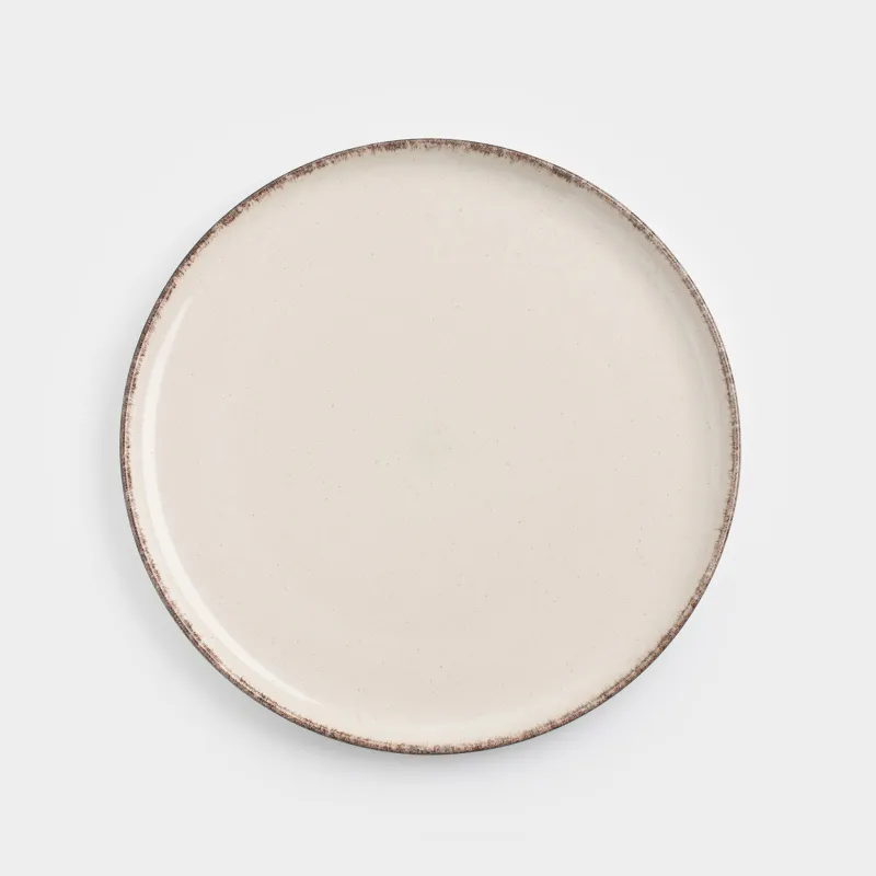 Тарелка обеденная, 28 см, каменная керамика, бежевая, в крапинку, Speckled glaze