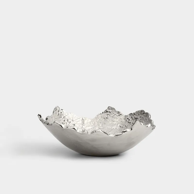 Ваза для фруктов, 31x10 см, металл, серебристая, Острые края, Fantastic, image-0