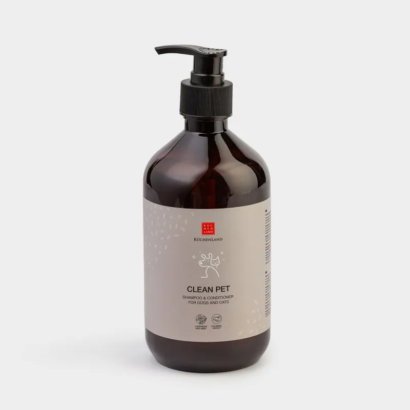 Шампунь-кондиционер, для животных, 500 мл, успокаивающий, Лаванда и ментол, Clean pet