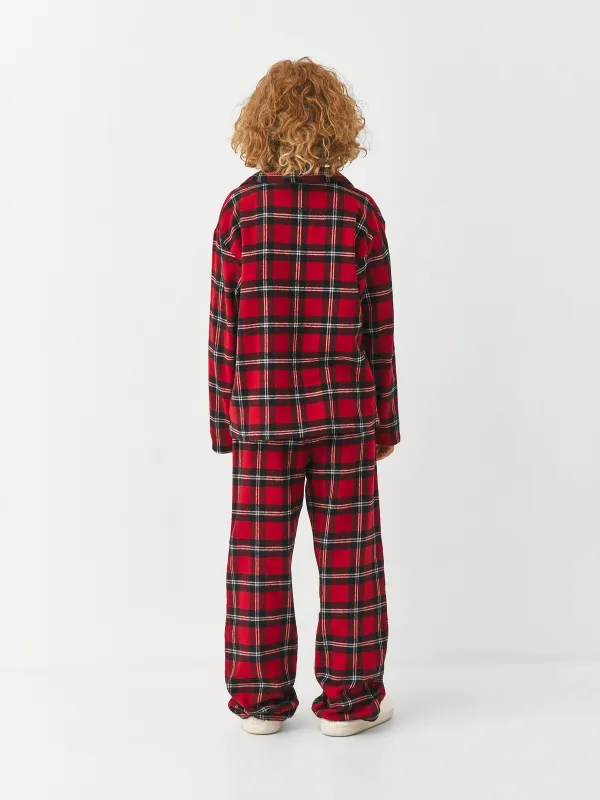 Пижама детская, с брюками, хлопок, красная, Клетка, Patsy, image-6