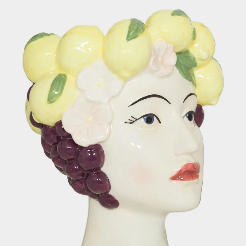 Ваза для цветов, 27 см, декоративная, керамика, Девушка с фруктами, Girls, image-2