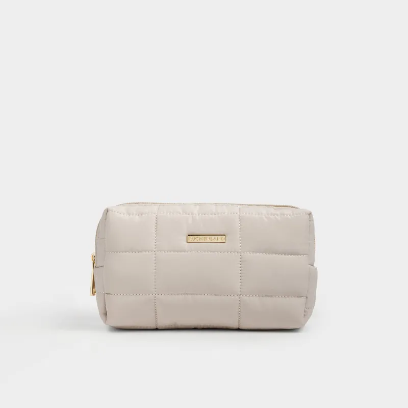 Косметичка, 18х11 см, стеганая, полиэстер, бежевая, One stitch