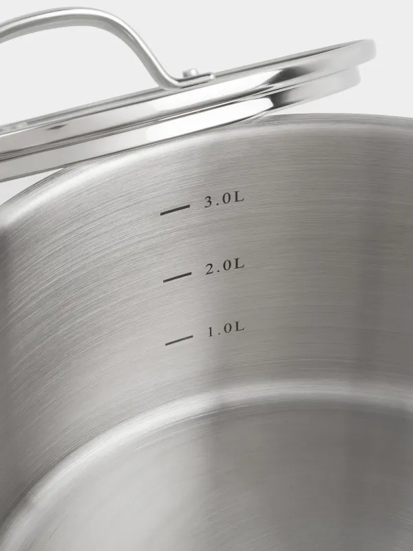Кастрюля, 22 см, 4 л, с крышкой, сталь/стекло Б, Silver Stone, image-2