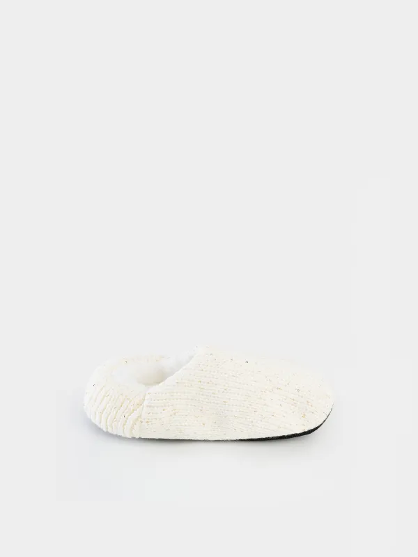 Тапочки-носки вязаные утепленные с люрексом, Knitted soft, image-0
