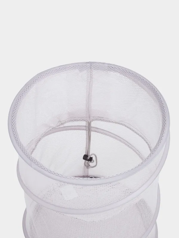 Корзина для белья, 46х34 см, складная, полиэстер/сталь, круглая, серо-бежевая, Safety, image-2