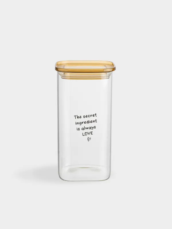 Банка для сыпучих продуктов, 1,6 л, Янтарная крышка, Amber font, image-0