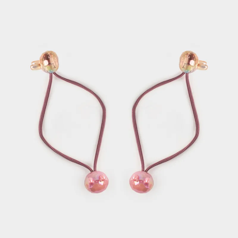 Резинка для волос, 9 см, 2 шт, акрил/полиэстер, розовая, Зайка, Gracile