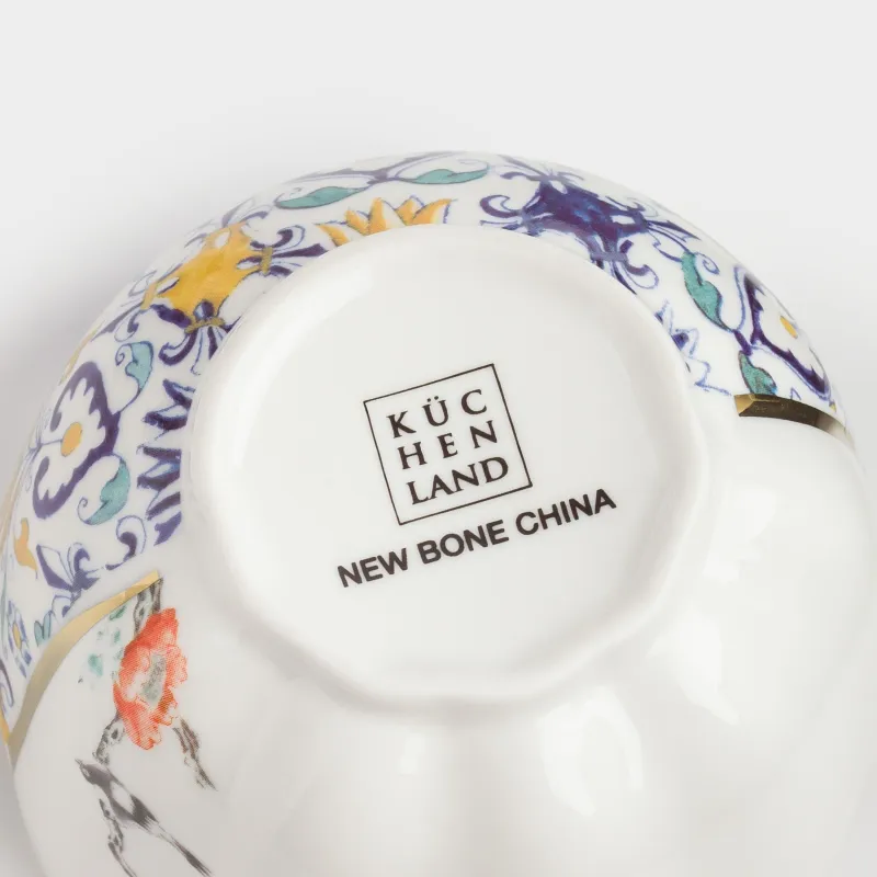 Сахарница, 10 см, 160 мл, фарфор N, бело-золотистая, Кинцуги, Revival, image-3