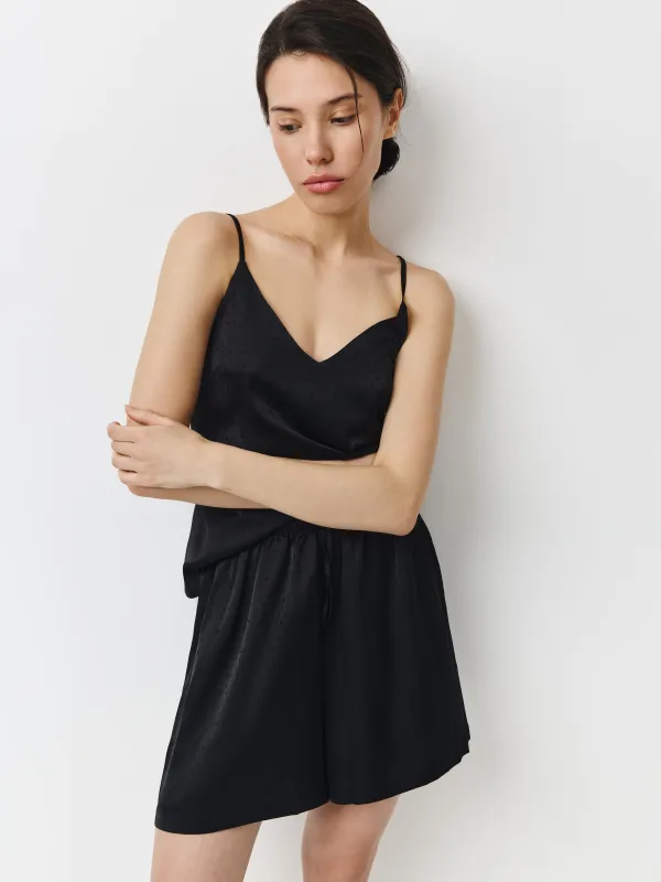 Шорты женские, домашние, черные, Chlollie, image-0