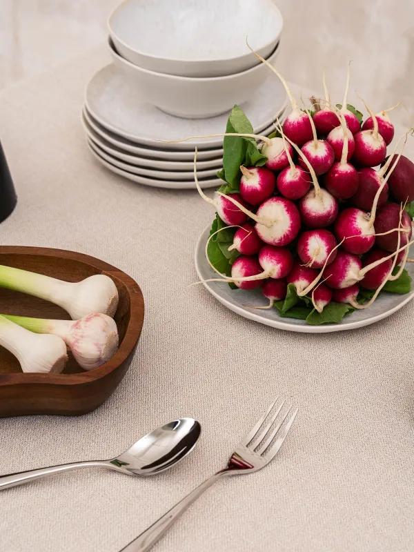 Скатерть, 160х160 см, полиэстер, серебристо-кремовая, Hemstitch, image-3