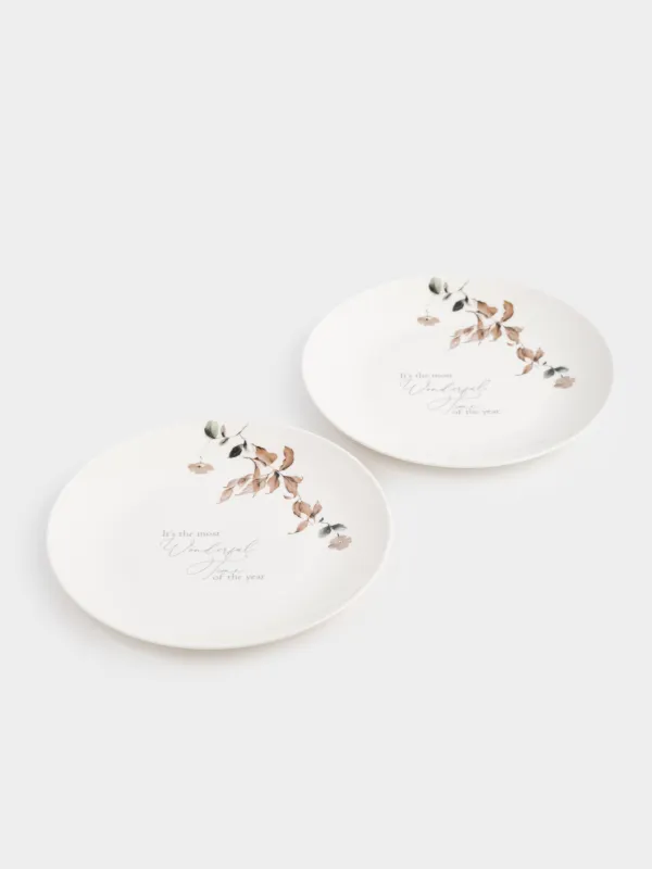 Тарелка закусочная, 20 см, 2 шт, фарфор N, Осенние цветы, Refined floral, image-1