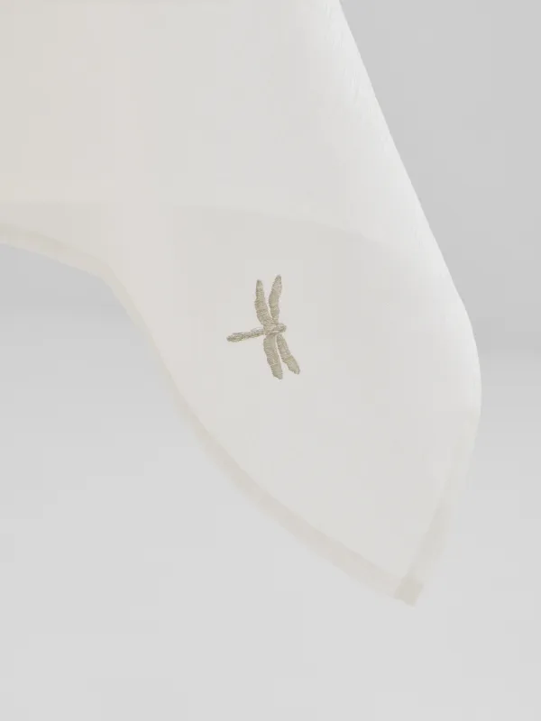 Скатерть, 160х160 см, полиэстер, белая, Бабочки и стрекозы, Winged, image-3