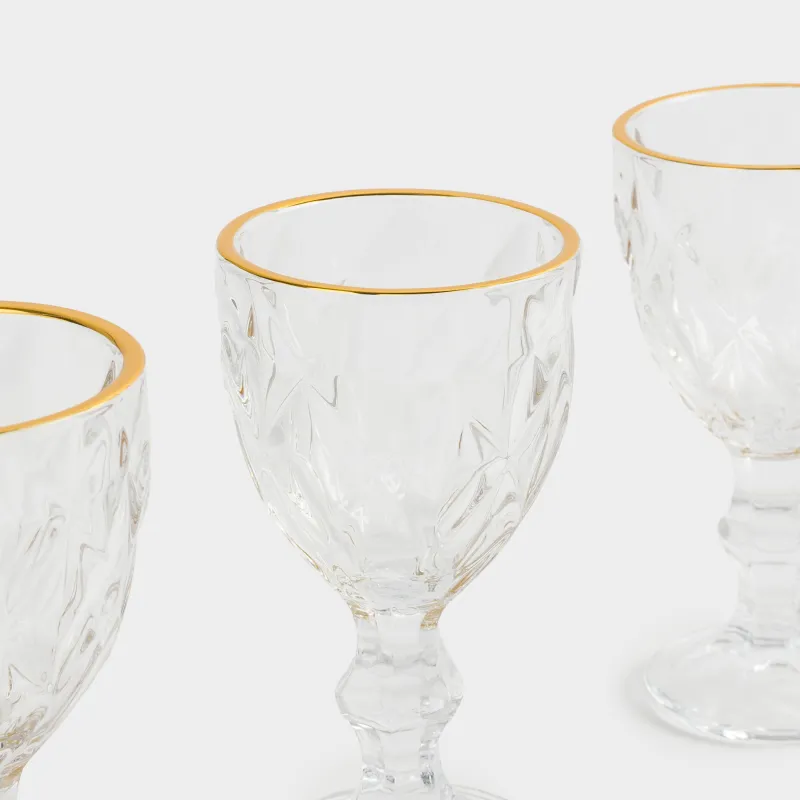 Рюмка, 50 мл, 6 шт, стекло Р, с золотистым кантом, Rhomb gold, image-6