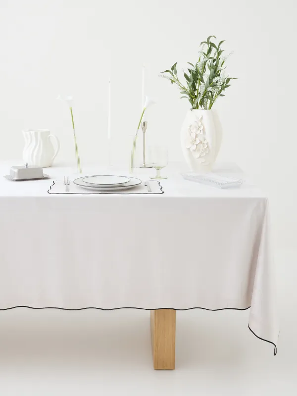 Скатерть, 160х160 см, бархат, Черный кант, Velvet framed, image-0