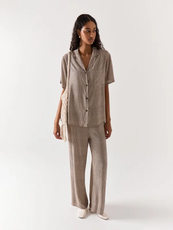 Рубашка, бежевая, Emri, image-1