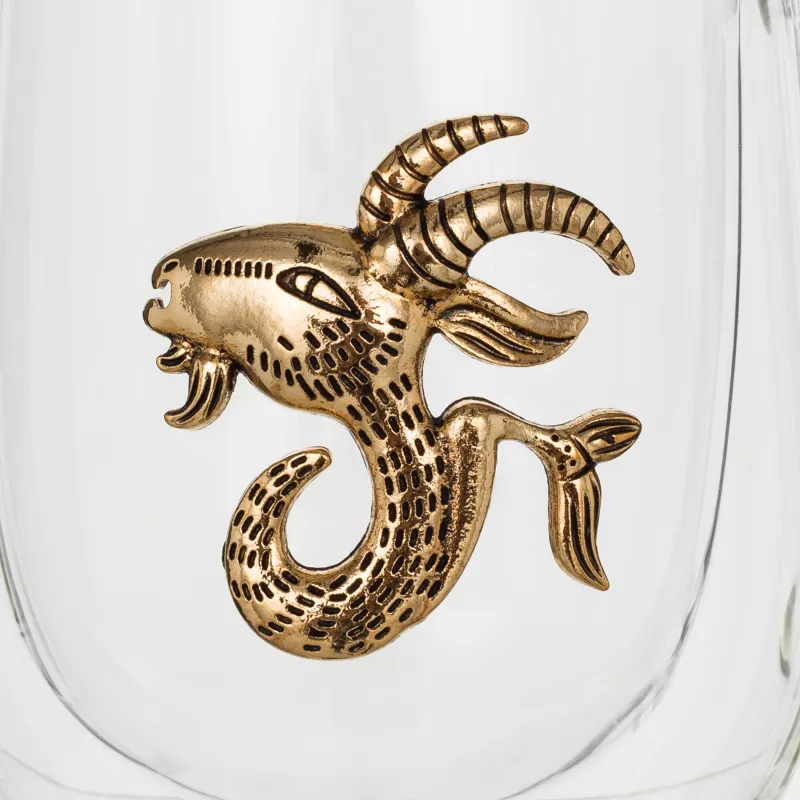 Кружка, 350 мл, стекло Б/металл, золотистая, Козерог, Air-zodiac, image-4