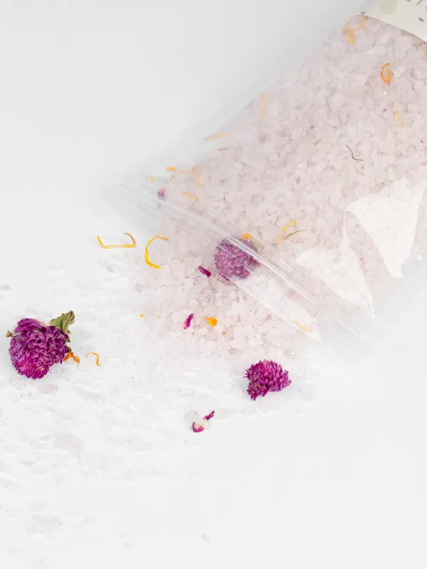 Соль для ванны, 600 гр, восстанавливающая, с сухоцветами, Ежевика и ваниль, Fragrant salt, image-3