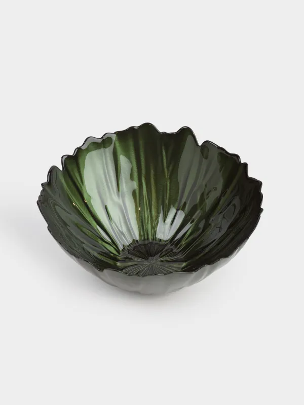 Ваза для фруктов, 25х12 см, стекло, зеленая, Verge, image-2