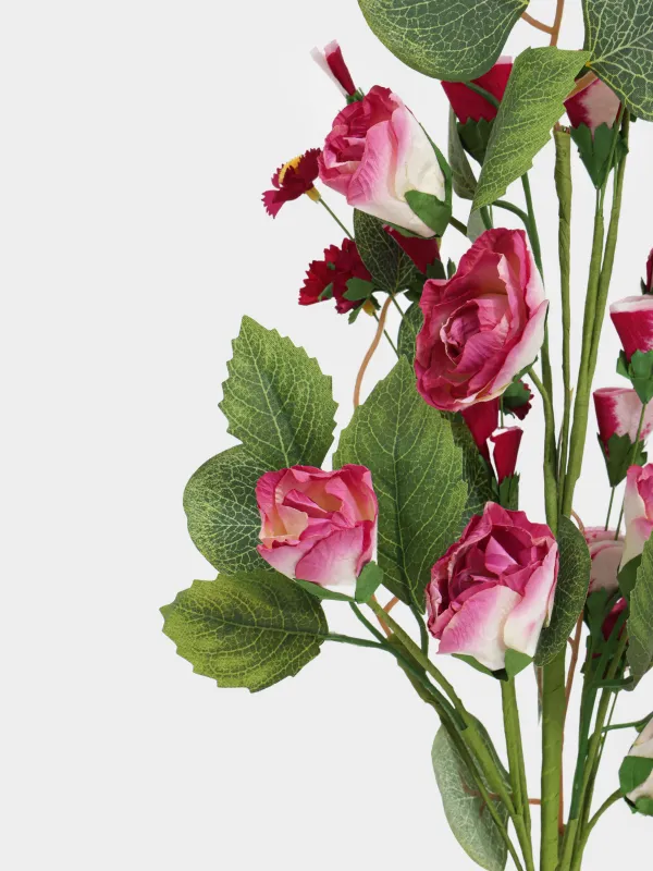 Ветка декоративная, 76 см, бумага/полиэстер, Красные цветы, Flower garden, image-1