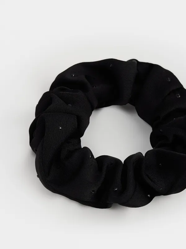 Резинка для волос, черная, Silk, image-1