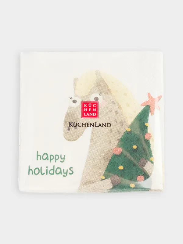 Салфетки бумажные, 21х21 см, 20 шт, Horse cute, image-3