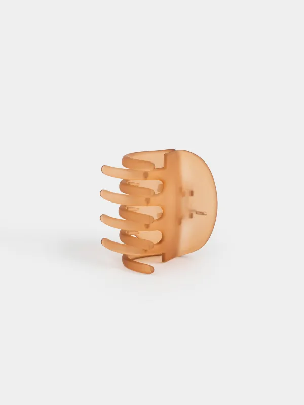 Заколка для волос, 6 см, пластик/металл, коричневая, Крабик, Hair basic, image-3