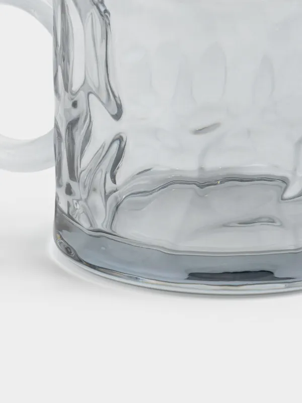 Кружка, 300 мл, стекло, серая, Clear grey, image-4