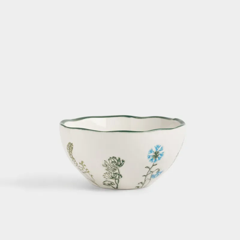 Салатник, 16х8 см, Луговые цветы на кракелюре, Floral meadow