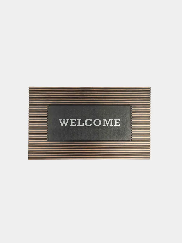 Коврик придверный, 45х75 см, резина, бронзово-черный, Полосы, Home deco, image-0
