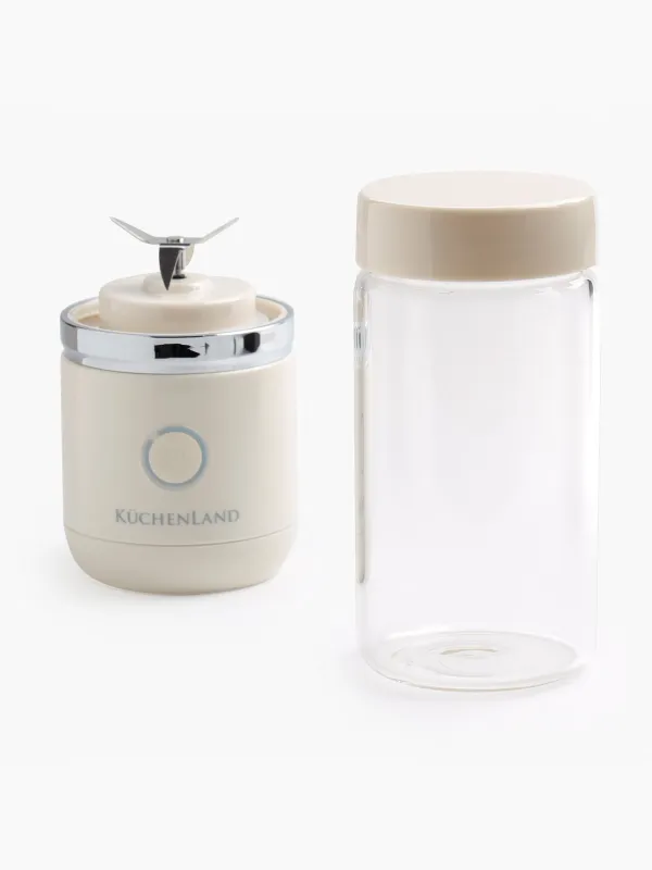 Блендер персональный, 380 мл, 67 Вт, портативный, заряжаемый, стекло/пластик, бежевый, Handy, image-2