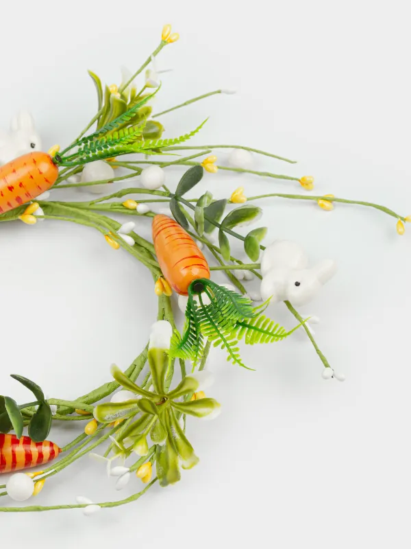 Венок для свечи, 10/20 см, пенопласт/пластик, Кролики и морковка, Natural Easter decor, image-3