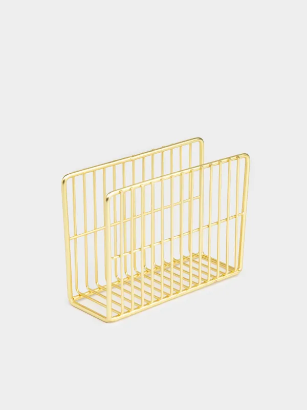 Салфетница, 13 см, металл, золотистая, Twist gold, image-1