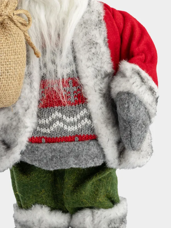 Изделие декоративное, 30 см, пластик/полиэстер, красно-серое, Санта с мешком, Magic time, image-2