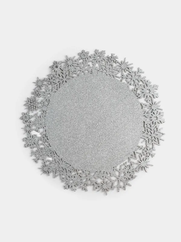 Салфетка под приборы, 38 см, Снежинки, Felt mat, image-0