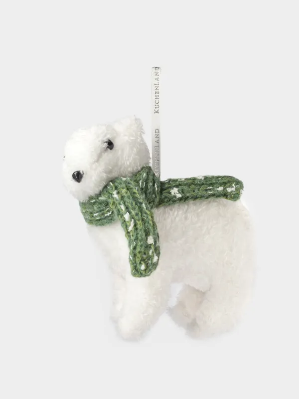 Игрушка елочная, 12 см, мягкая, полиэстер, Белый медведь, Figure cute, image-0