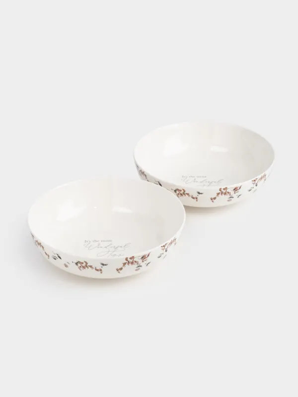 Тарелка суповая, 19х6 см, 2 шт, фарфор N, Осенние цветы, Refined floral, image-2