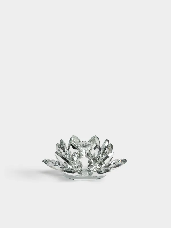 Подсвечник, 11x5 см, для тонкой свечи, Цветок, Crystal flower, image-0