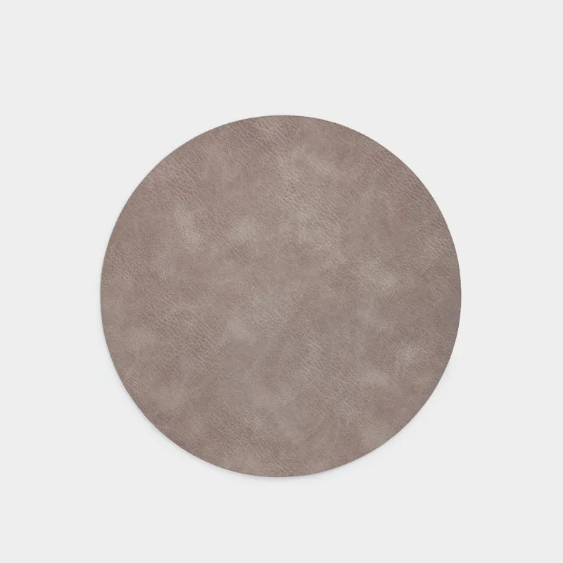 Салфетка под приборы, 33 см, ПВХ, круглая, серо-коричневая, Rock