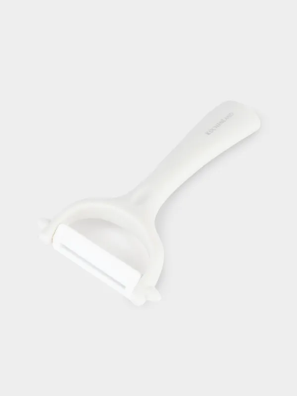 Овощечистка, 14 см, керамика/пластик, молочная, Regular, image-1