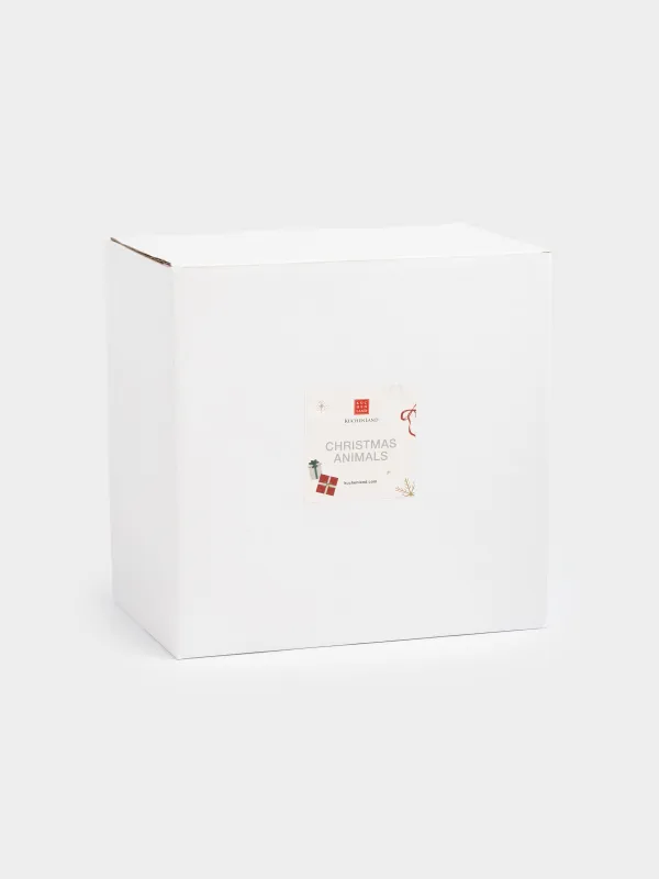 Салатник, 16х6 см, 500 мл, керамика, молочный, Белка и медведь в корзинке, Christmas animals, image-7